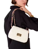 Kate Spade New York Carey Tweed Small Chain Crossbody  Cream 