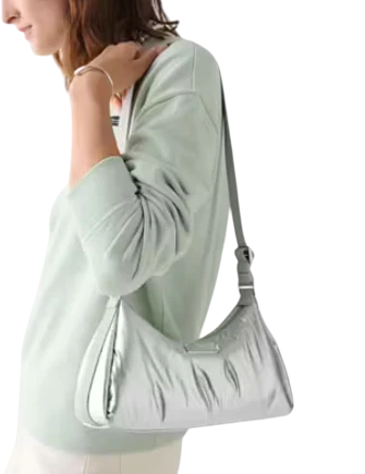 Kate Spade New York Carter Metallic Fabric Small Shoulder Bag Silver