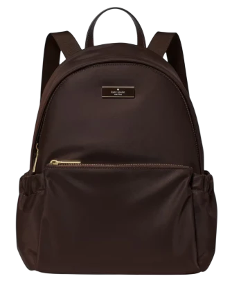 Kate Spade New York Carter Nylon Large Dome Backpack Hot Fudge