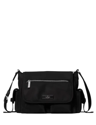 Kate Spade New York Carter Nylon Messenger Cargo Crossbody Bag Black