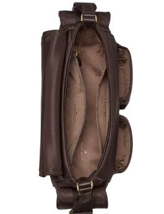 Kate Spade New York Carter Nylon Messenger Cargo Crossbody Bag Hot Fudge