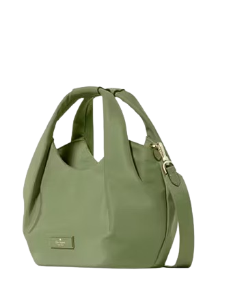 Kate Spade New York Carter Nylon Small Pleated Crossbody Cedar Stand