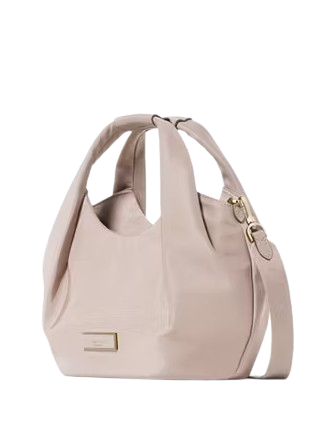 Kate Spade New York Carter Nylon Small Pleated Crossbody Cozy Grey