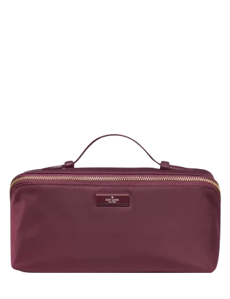 Kate Spade New York Carter Nylon Travel Cosmetic Pouch Deep Cherry