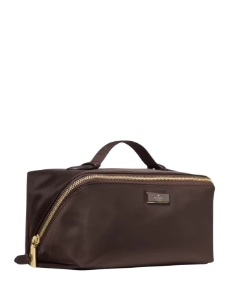 Kate Spade New York Carter Nylon Travel Cosmetic Pouch Hot Fudge 