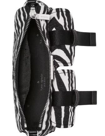 Kate Spade New York Carter Zebra Cargo Crossbody Bag  Natural  Black