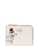 Kate Spade New York Charlie Dachshund Small L-zip Wallet Meringue