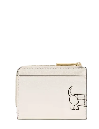 Kate Spade New York Charlie Dachshund Small L-zip Wallet Meringue