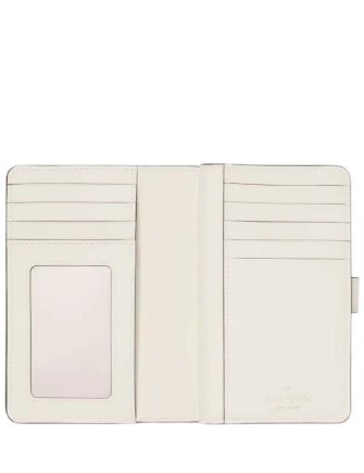 Kate Spade New York Charmed Medium Bifold Wallet  Meringue 
