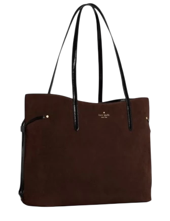 Kate Spade New York Cleo Suede Tote Bag Hot Fudge