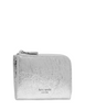 Kate Spade New York Crinkle Metallic Mini Zip Card Case Silver