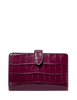 Kate Spade New York Croc Embossed Medium Bifold Wallet Deep Cherry