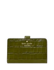 Kate Spade New York Croc Embossed Medium Bifold Wallet Enchanted Green