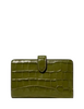 Kate Spade New York Croc Embossed Medium Bifold Wallet Enchanted Green