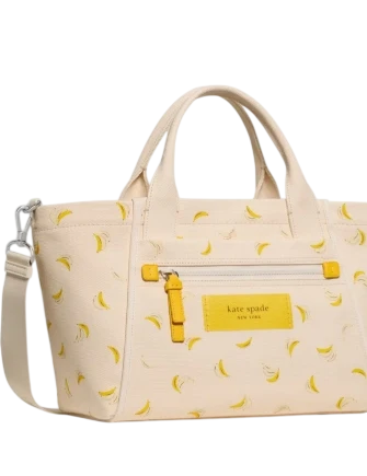 Kate Spade New York Dash Banana Canvas Tote Bag  Natural 