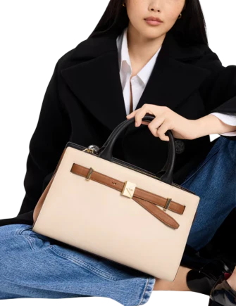 Kate Spade New York Deco Colorblocked Medium Satchel  Milk Glass 