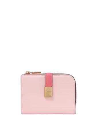 Kate Spade New York Deco Colorblocked Small Compact Wallet Pastry Pink 