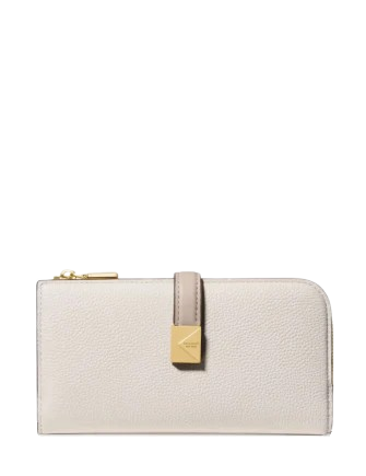 Kate Spade New York Deco Colorblocked Zip Slim Wallet Cashew Milk