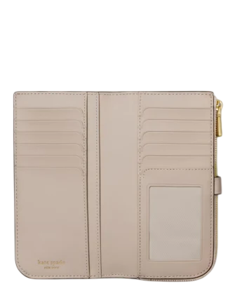 Kate Spade New York Deco Colorblocked Zip Slim Wallet Cashew Milk