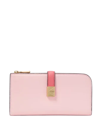 Kate Spade New York Deco Colorblocked Zip Slim Wallet Pastry Pink 