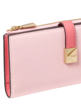 Kate Spade New York Deco Colorblocked Zip Slim Wallet Pastry Pink 
