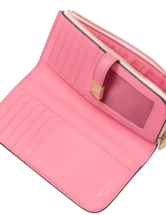 Kate Spade New York Deco Colorblocked Zip Slim Wallet Pastry Pink 