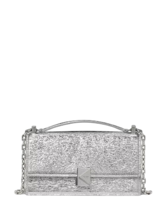 Kate Spade New York Deco Crinkle Metallic Mini Crossbody Bag Silver 01
