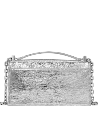 Kate Spade New York Deco Crinkle Metallic Mini Crossbody Bag Silver