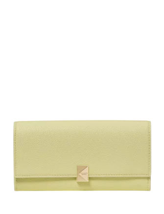 Kate Spade New York Deco Large Flap Wallet Pale Citron