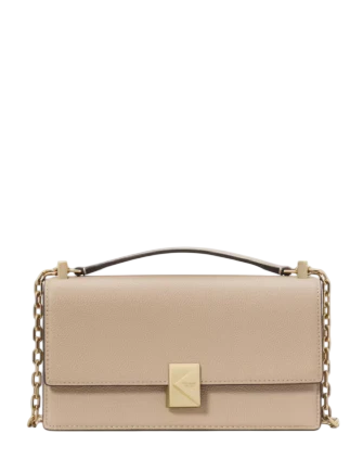 Kate Spade New York Deco Mini Flap Chain Crossbody Timeless Taupe