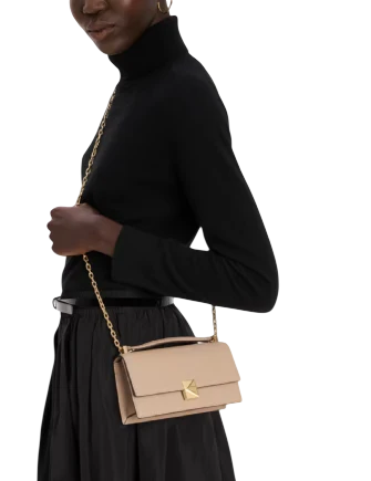Kate Spade New York Deco Mini Flap Chain Crossbody Timeless Taupe