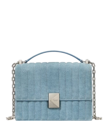 Kate Spade New York Deco Quilted Chain Shoulder Bag Blue