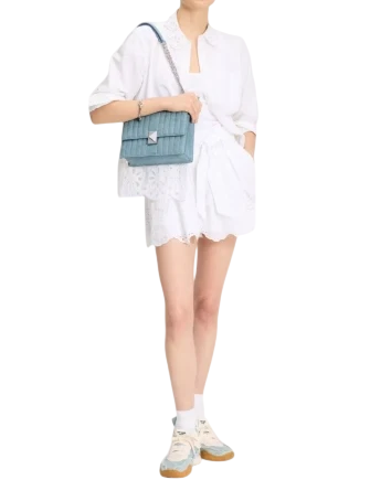 Kate Spade New York Deco Quilted Chain Shoulder Bag Blue