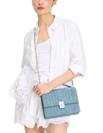Kate Spade New York Deco Quilted Chain Shoulder Bag Blue