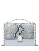 Kate Spade New York Deco Snake Embossed Chain Shoulder Bag  Pale Sapphirine 