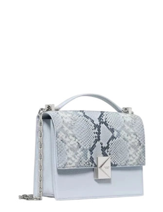 Kate Spade New York Deco Snake Embossed Chain Shoulder Bag  Pale Sapphirine 