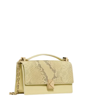 Kate Spade New York Deco Snake Embossed Mini Crossbody Bag Pale Citron