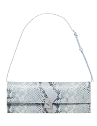 Kate Spade New York Deco Snake Embossed Soft Mini Shoulder Bag Pale Sapphirine