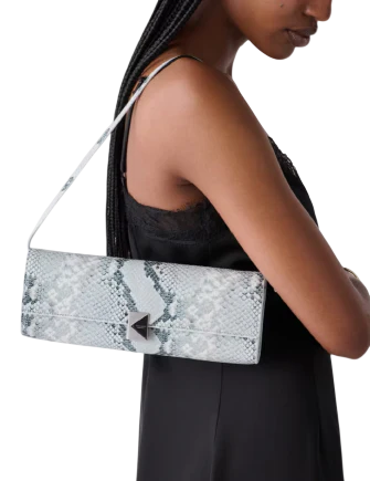 Kate Spade New York Deco Snake Embossed Soft Mini Shoulder Bag Pale Sapphirine
