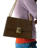 Kate Spade New York Deco Suede Chain Shoulder Bag Burnt Sage