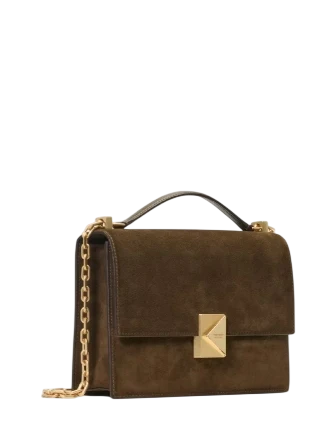 Kate Spade New York Deco Suede Chain Shoulder Bag Burnt Sage