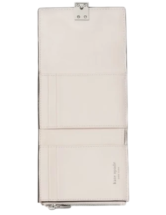 Kate Spade New York Deco Vibrant Buds Small Flap Wallet Cream