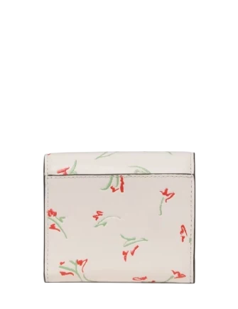 Kate Spade New York Deco Vibrant Buds Small Flap Wallet Cream