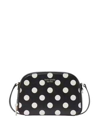 Kate Spade New York Devin Breezy Dot Double Zip Dome Crossbody Black