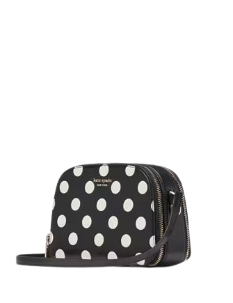 Kate Spade New York Devin Breezy Dot Double Zip Dome Crossbody Black