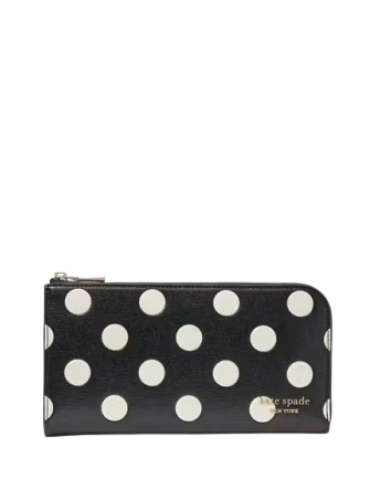 Kate Spade New York Devin Breezy Dot Zip Around Continental Wallet Black