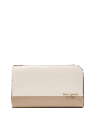 Kate Spade New York Devin Colorblocked Medium Bifold Wallet Timeless Taupe
