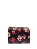 Kate Spade New York Devin Fall Poppies Small Compact Wallet Black
