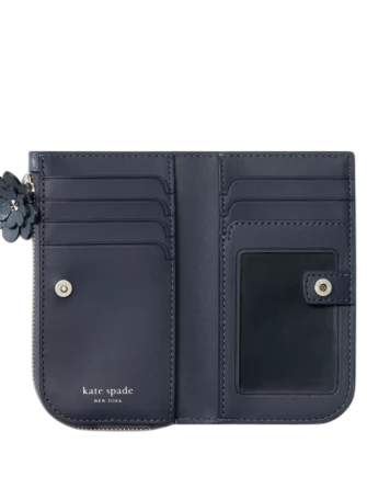 Kate Spade New York Devin Glazed Small Bifold Wallet Cinder Grey