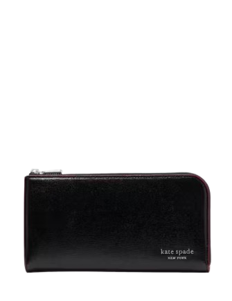 Kate Spade New York Devin Glitter Edged Zip-around Continental Wallet Black